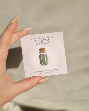 A little bottle of Luck - Aventurine Crystal Wish Jar